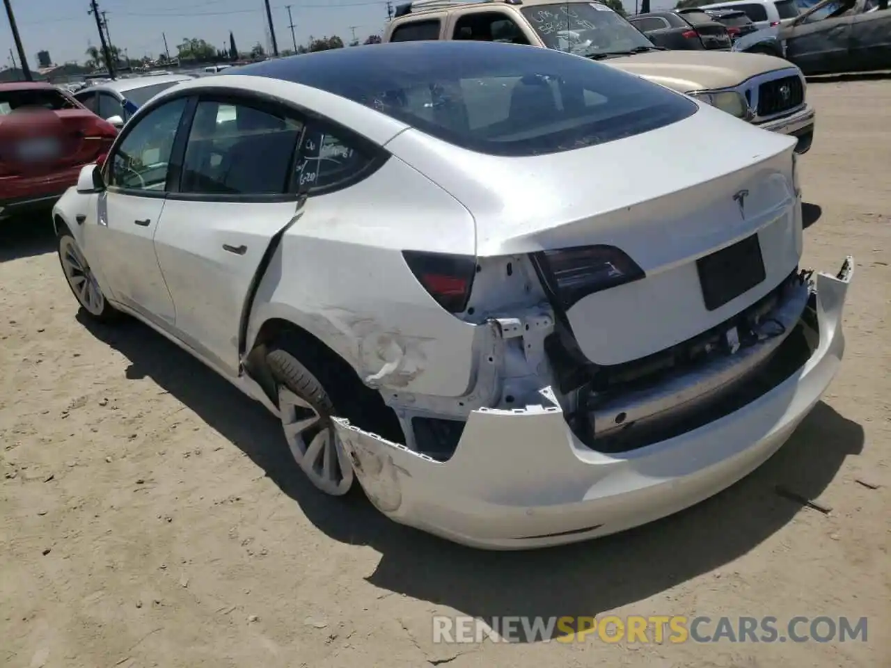 3 Photograph of a damaged car 5YJ3E1EA6NF143517 TESLA MODEL 3 2022