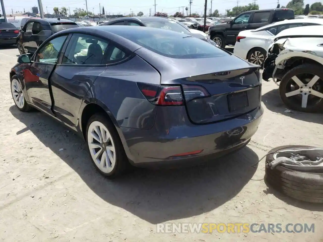 3 Photograph of a damaged car 5YJ3E1EA6NF143825 TESLA MODEL 3 2022