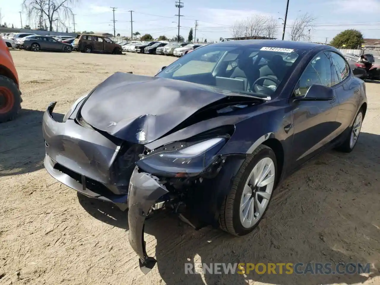 2 Photograph of a damaged car 5YJ3E1EA6NF144344 TESLA MODEL 3 2022