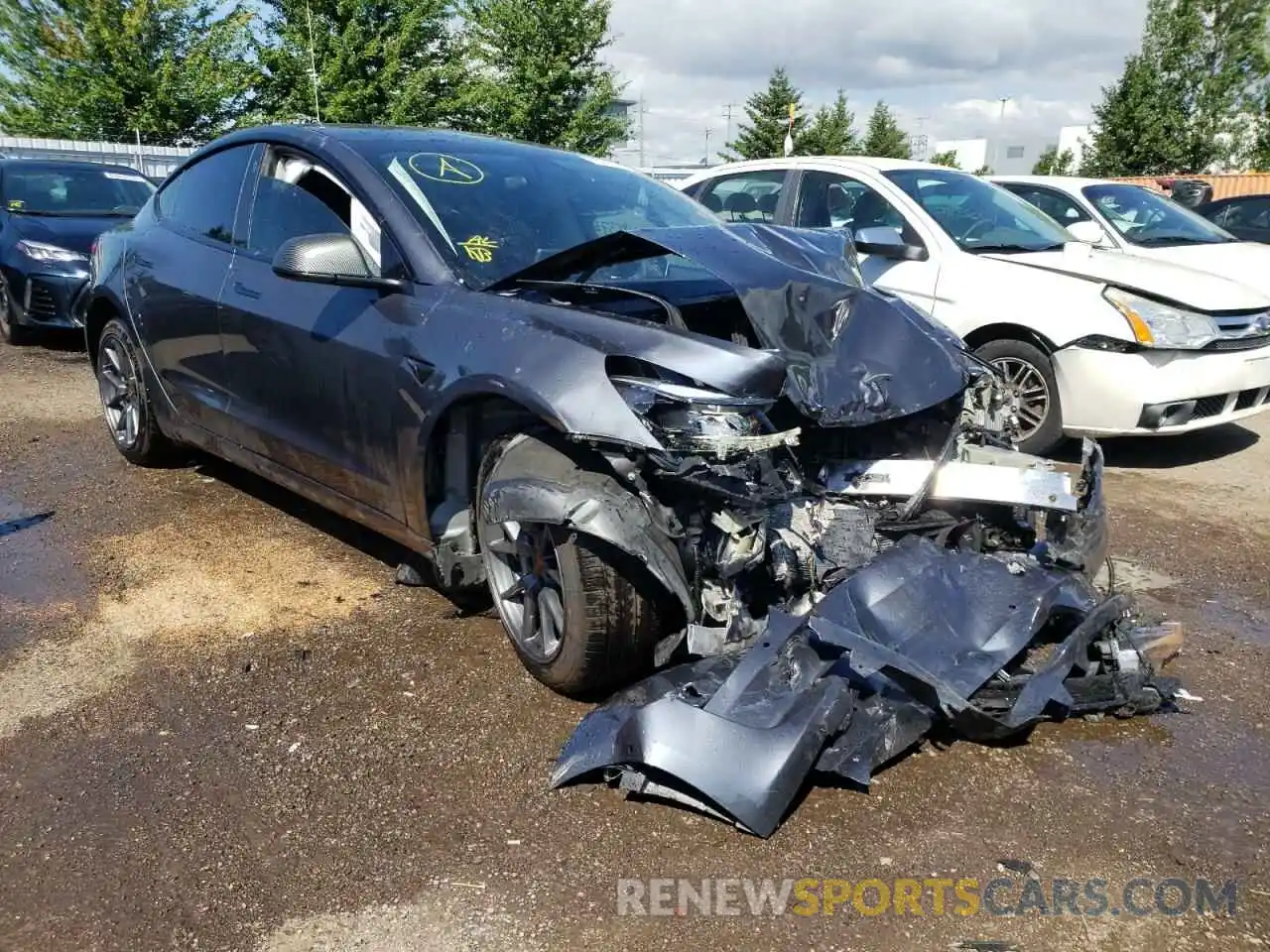 1 Photograph of a damaged car 5YJ3E1EA6NF158082 TESLA MODEL 3 2022