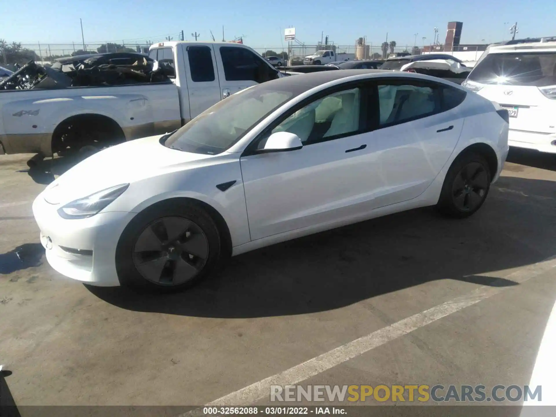 2 Photograph of a damaged car 5YJ3E1EA6NF169003 TESLA MODEL 3 2022