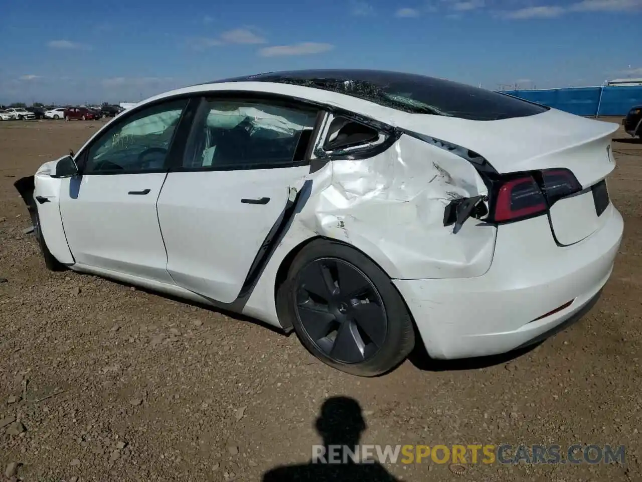 2 Photograph of a damaged car 5YJ3E1EA6NF191258 TESLA MODEL 3 2022