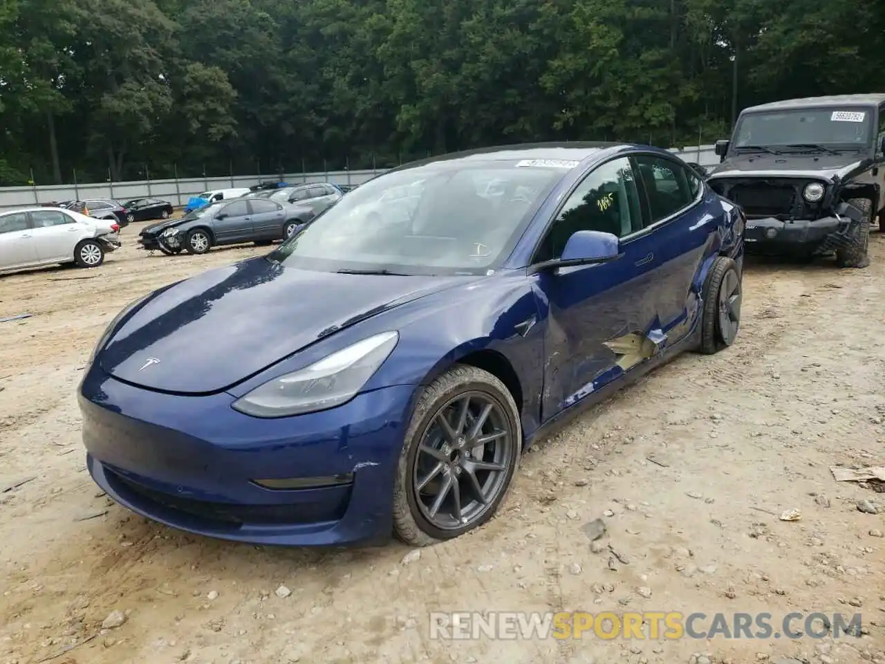 2 Photograph of a damaged car 5YJ3E1EA6NF191843 TESLA MODEL 3 2022