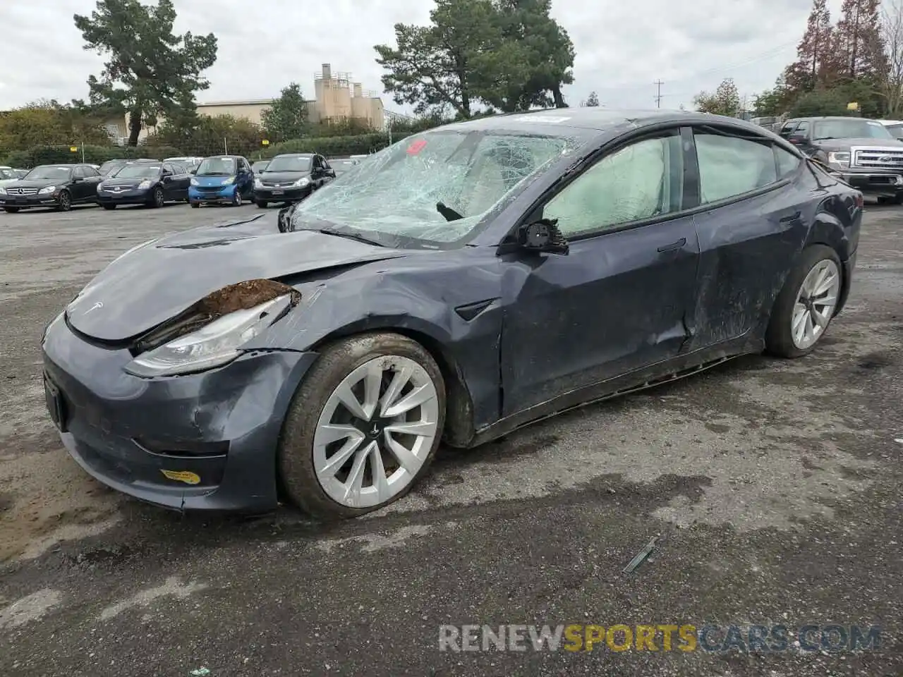 1 Photograph of a damaged car 5YJ3E1EA6NF242970 TESLA MODEL 3 2022