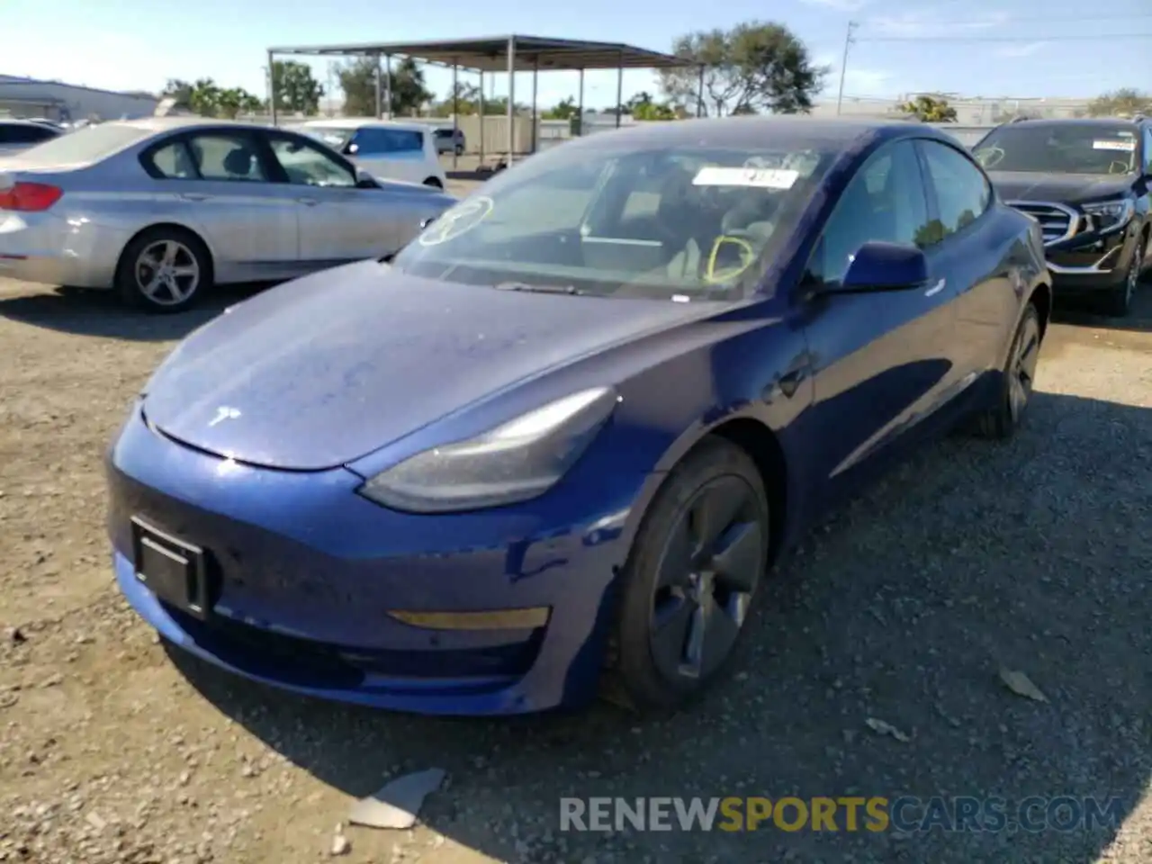 2 Photograph of a damaged car 5YJ3E1EA6NF291263 TESLA MODEL 3 2022