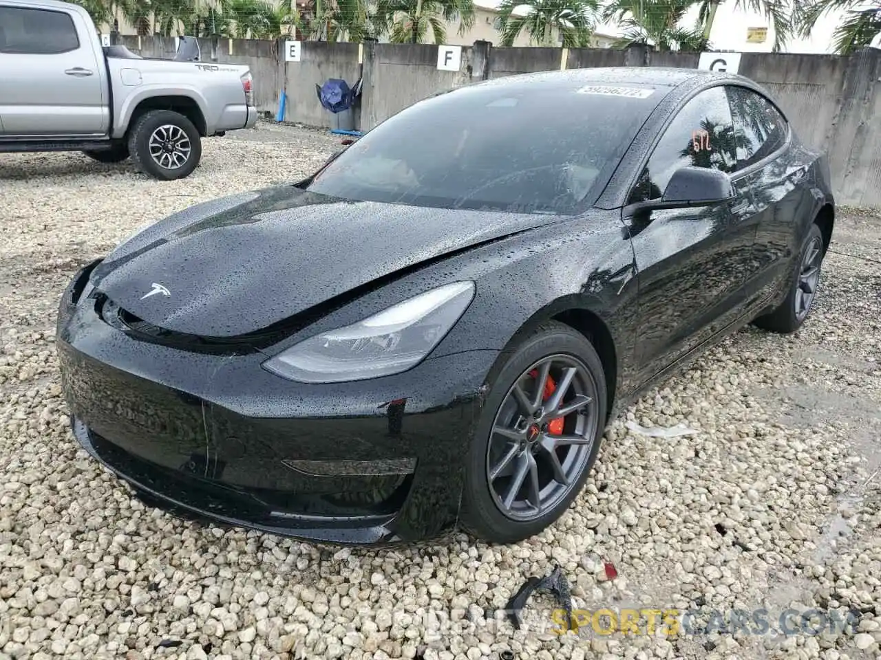 2 Photograph of a damaged car 5YJ3E1EA6NF317652 TESLA MODEL 3 2022