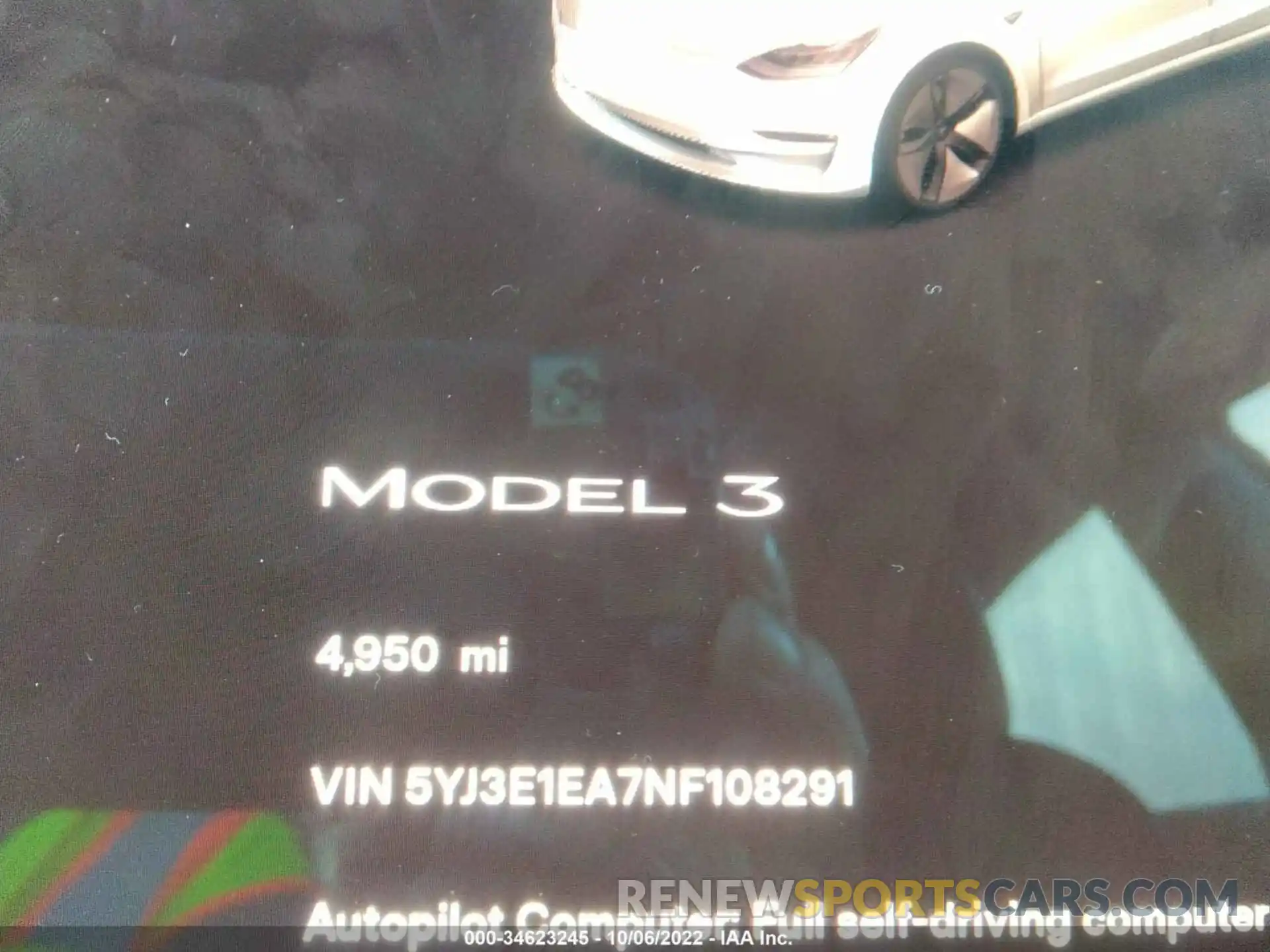 7 Фотография поврежденного автомобиля 5YJ3E1EA7NF108291 TESLA MODEL 3 2022