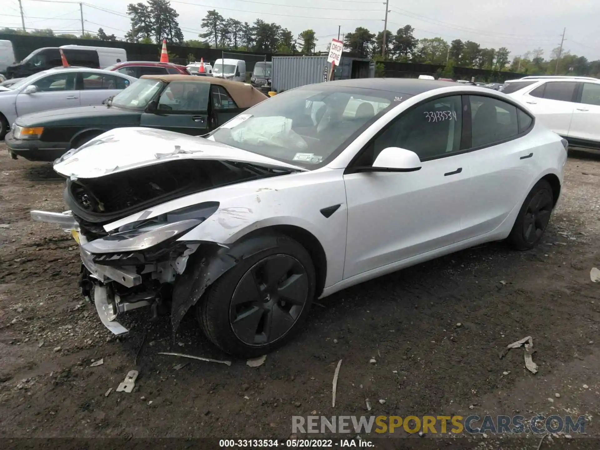 2 Photograph of a damaged car 5YJ3E1EA7NF112079 TESLA MODEL 3 2022