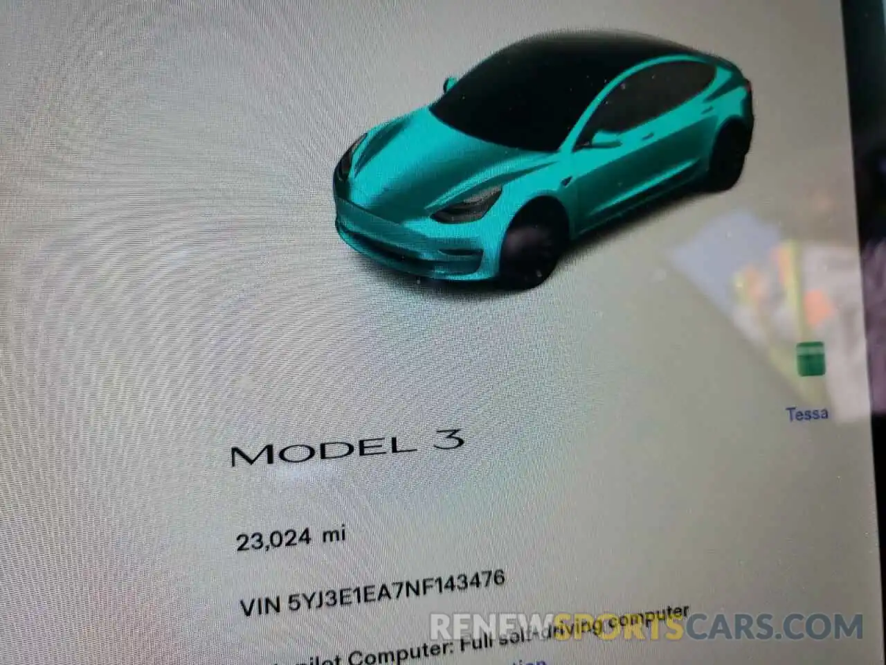 8 Фотография поврежденного автомобиля 5YJ3E1EA7NF143476 TESLA MODEL 3 2022