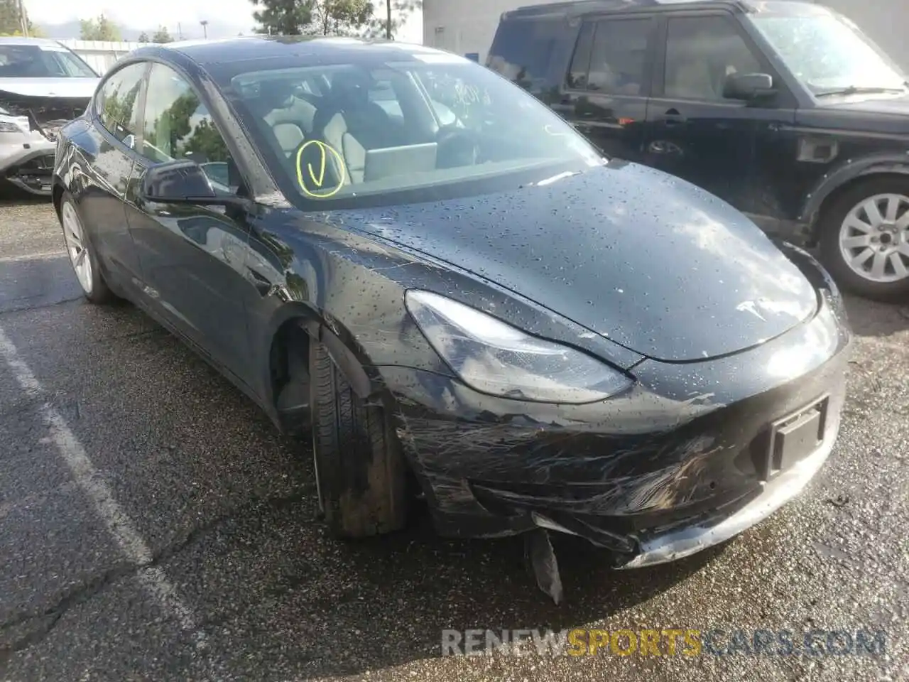 1 Photograph of a damaged car 5YJ3E1EA7NF144319 TESLA MODEL 3 2022