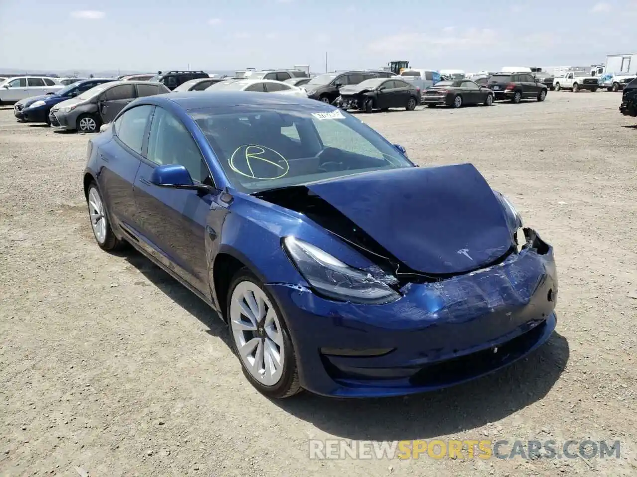 1 Photograph of a damaged car 5YJ3E1EA7NF144322 TESLA MODEL 3 2022