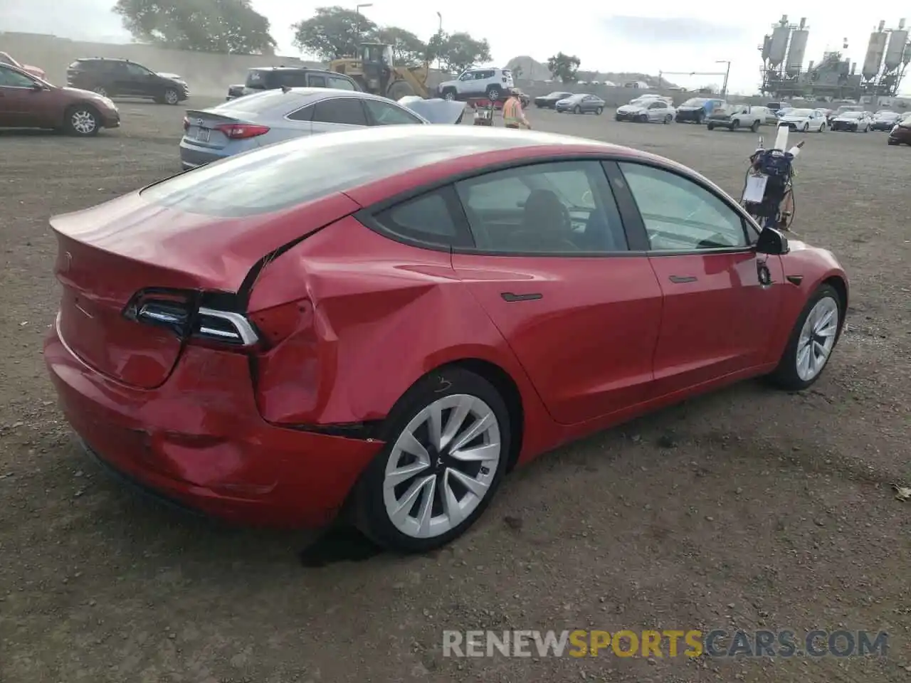 3 Photograph of a damaged car 5YJ3E1EA7NF144403 TESLA MODEL 3 2022