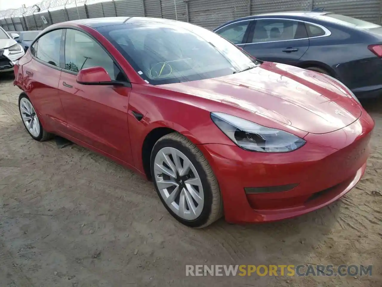 1 Photograph of a damaged car 5YJ3E1EA7NF144983 TESLA MODEL 3 2022