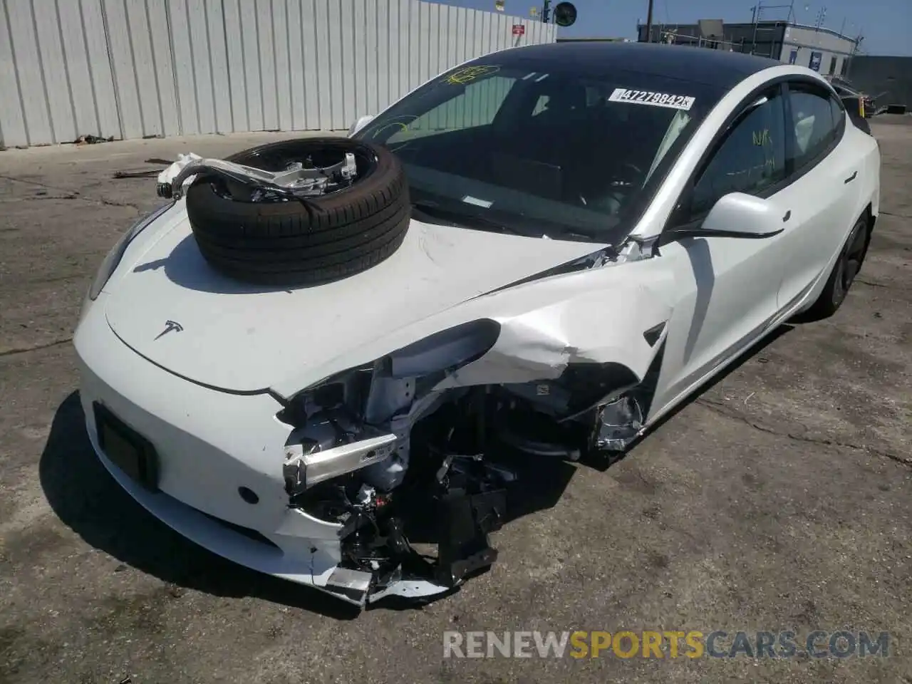 2 Photograph of a damaged car 5YJ3E1EA7NF159340 TESLA MODEL 3 2022