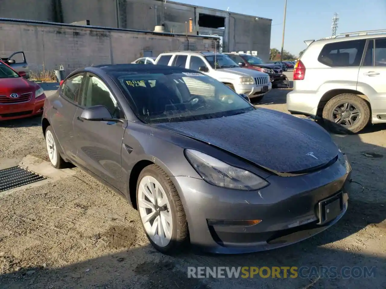 1 Photograph of a damaged car 5YJ3E1EA7NF186389 TESLA MODEL 3 2022