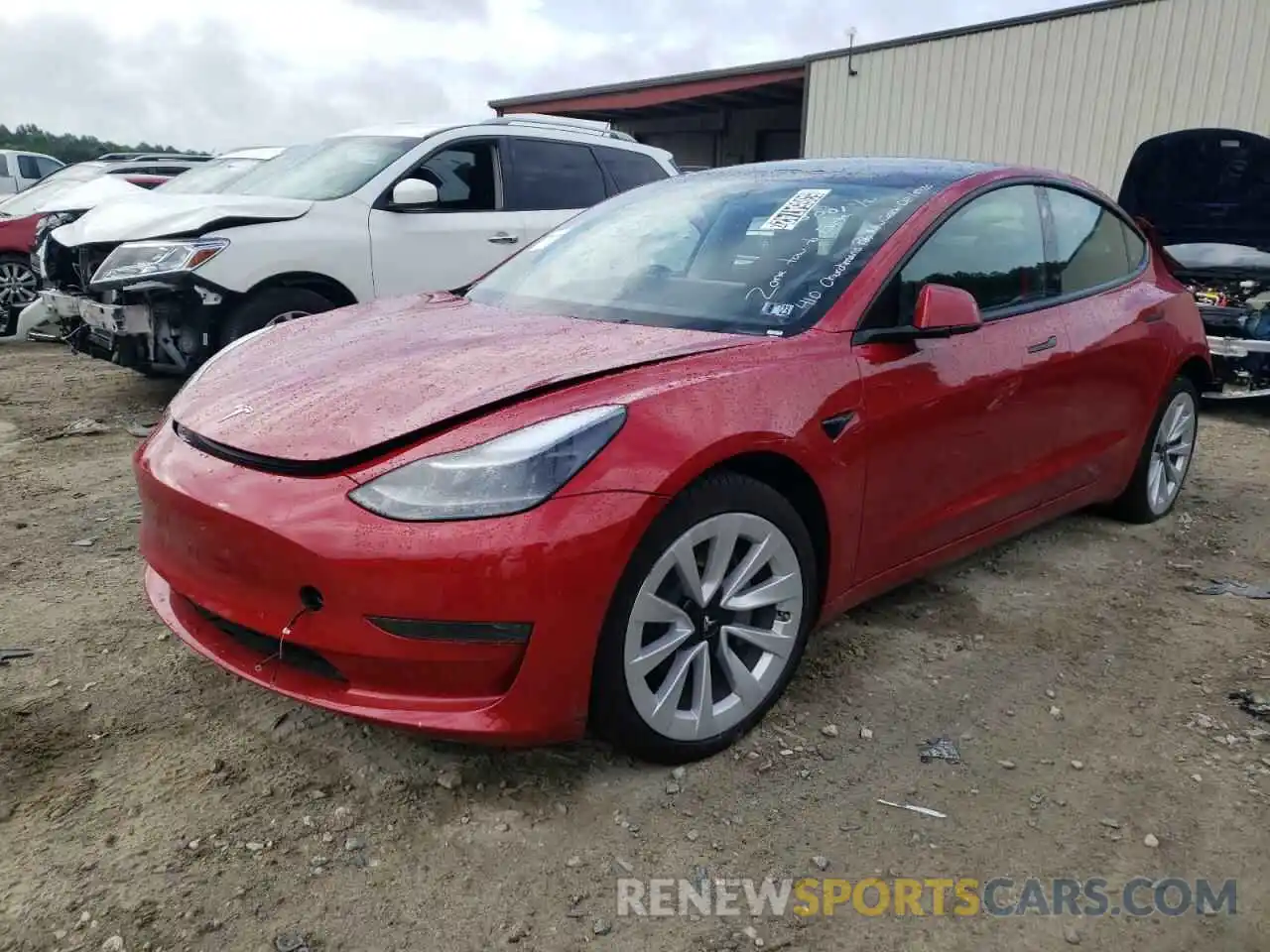 2 Photograph of a damaged car 5YJ3E1EA7NF189518 TESLA MODEL 3 2022