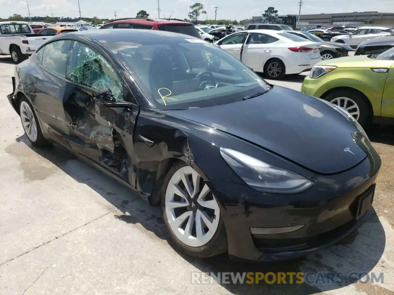 1 Photograph of a damaged car 5YJ3E1EA7NF191138 TESLA MODEL 3 2022