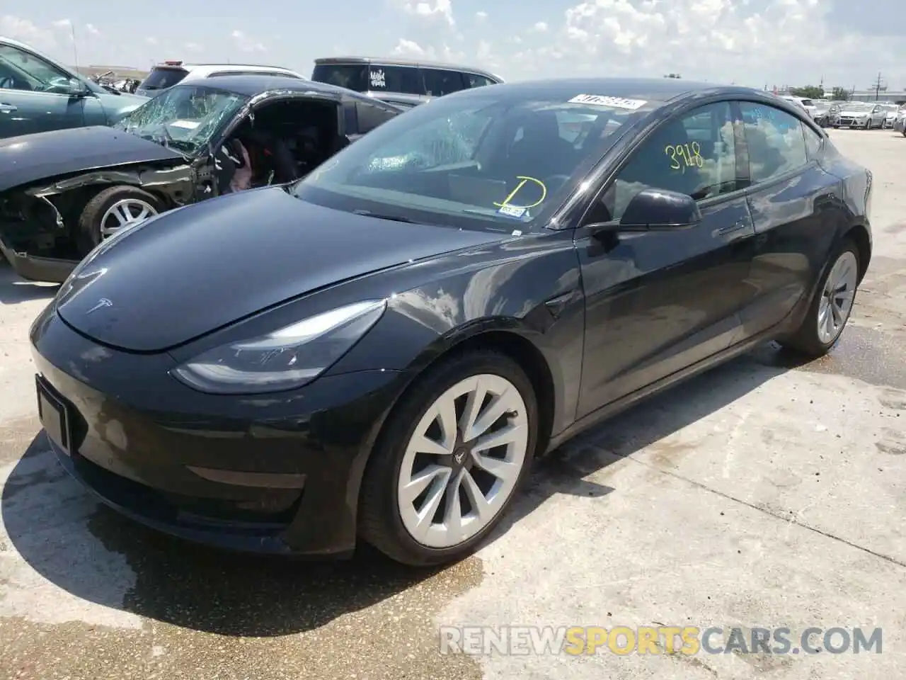 2 Photograph of a damaged car 5YJ3E1EA7NF191138 TESLA MODEL 3 2022