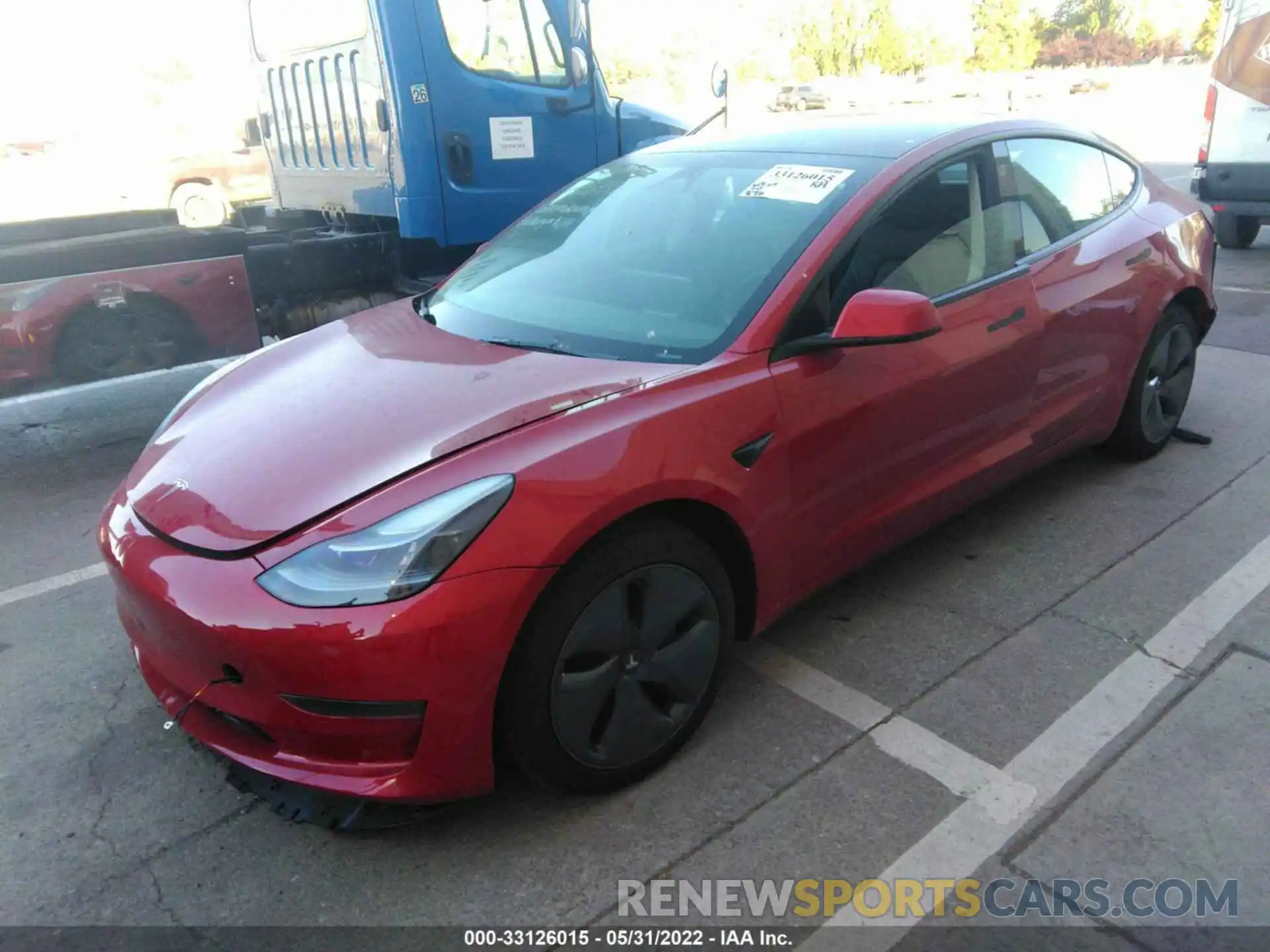 2 Photograph of a damaged car 5YJ3E1EA7NF197828 TESLA MODEL 3 2022