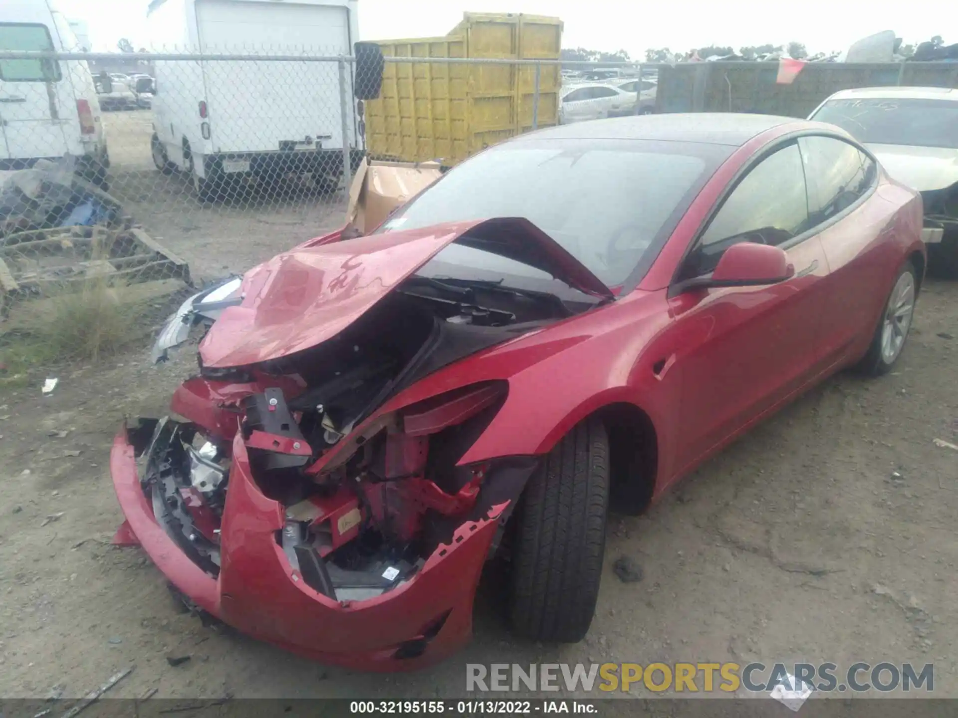 2 Photograph of a damaged car 5YJ3E1EA8NF128761 TESLA MODEL 3 2022