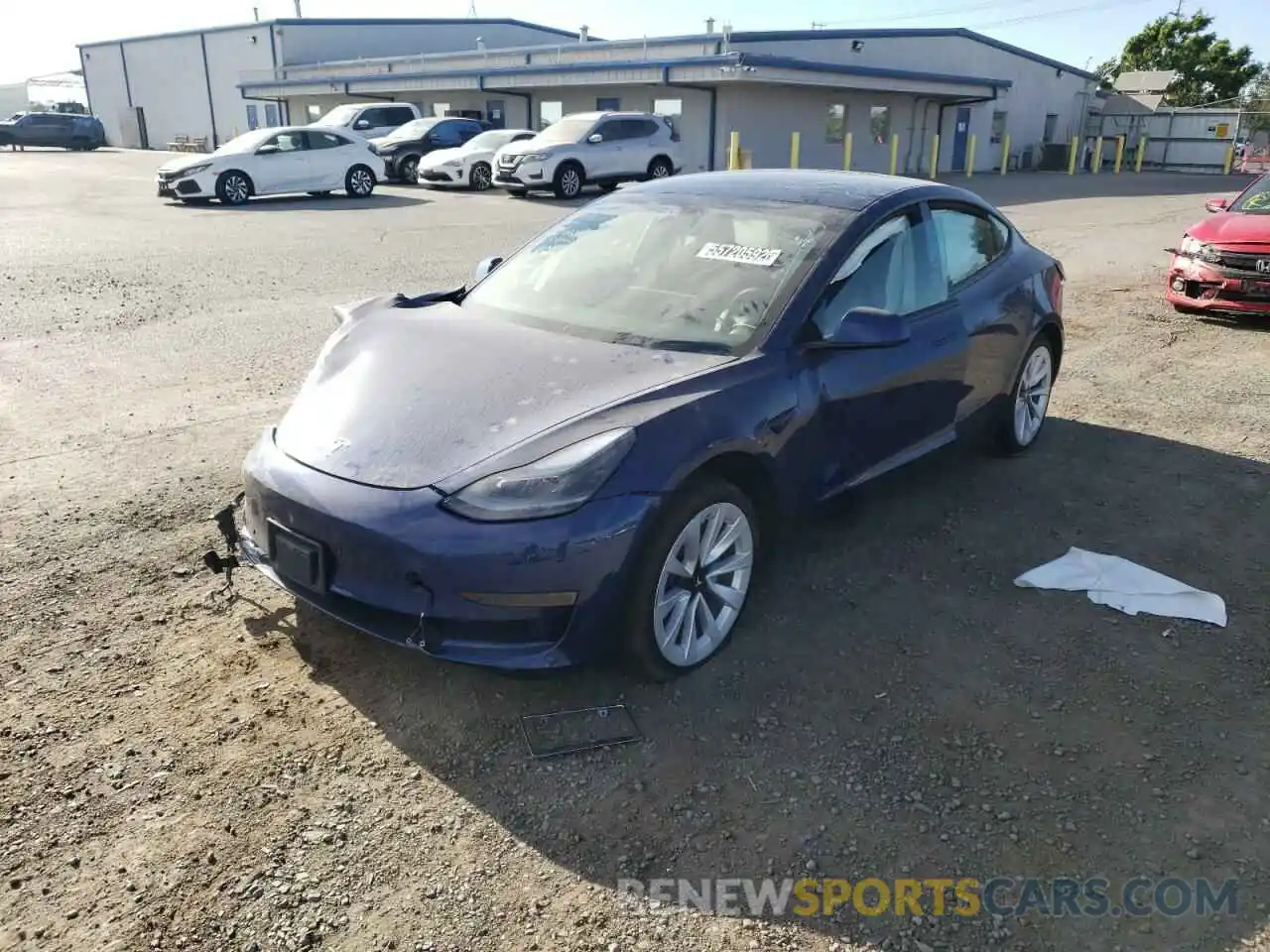 2 Photograph of a damaged car 5YJ3E1EA8NF145477 TESLA MODEL 3 2022