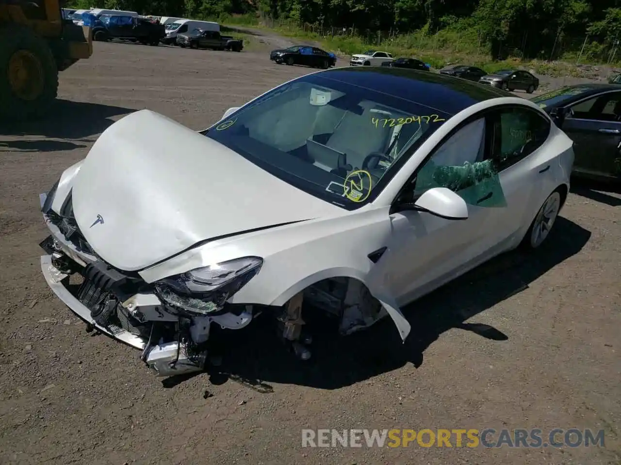 2 Photograph of a damaged car 5YJ3E1EA8NF154387 TESLA MODEL 3 2022