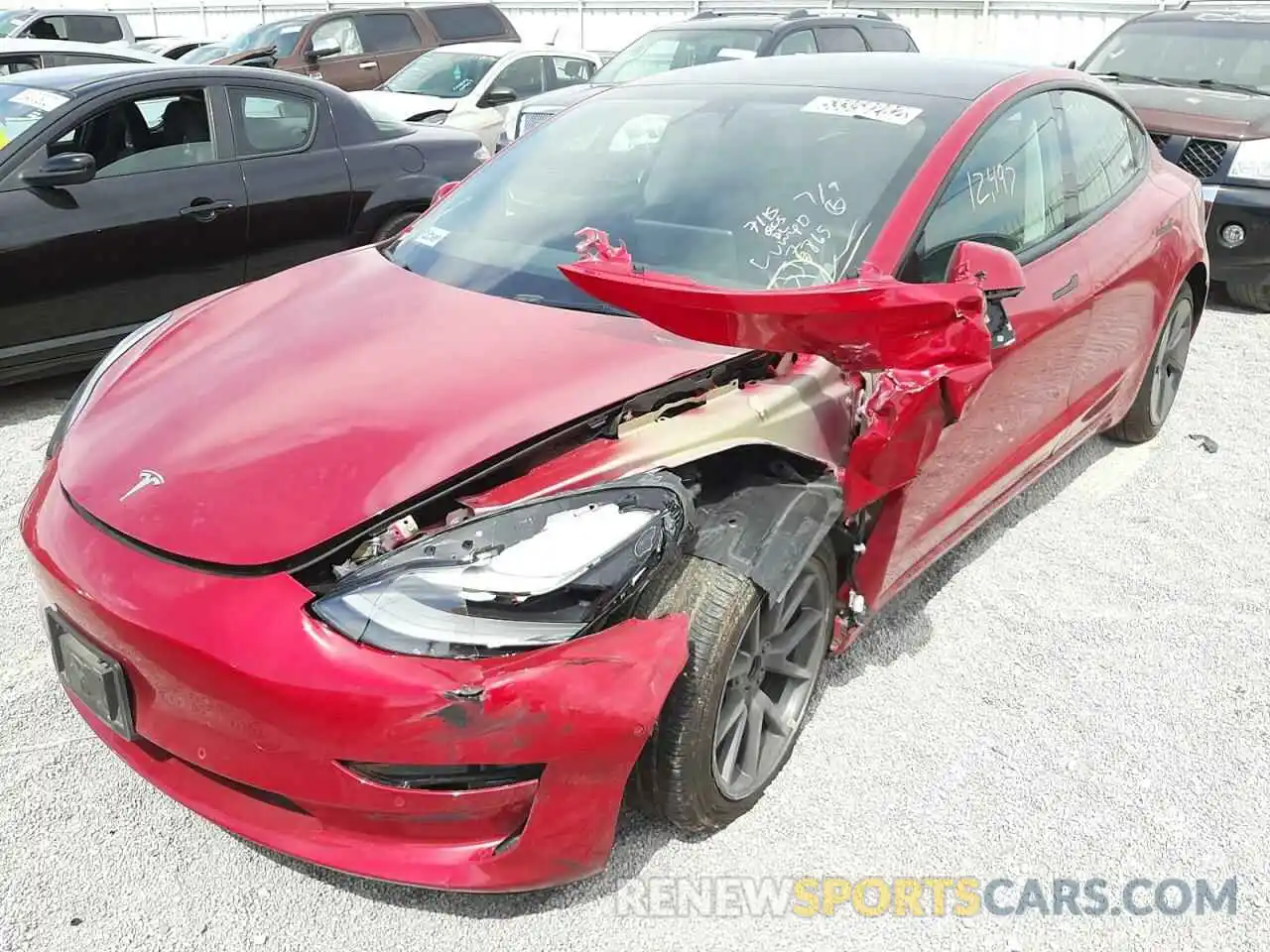 2 Photograph of a damaged car 5YJ3E1EA8NF184800 TESLA MODEL 3 2022