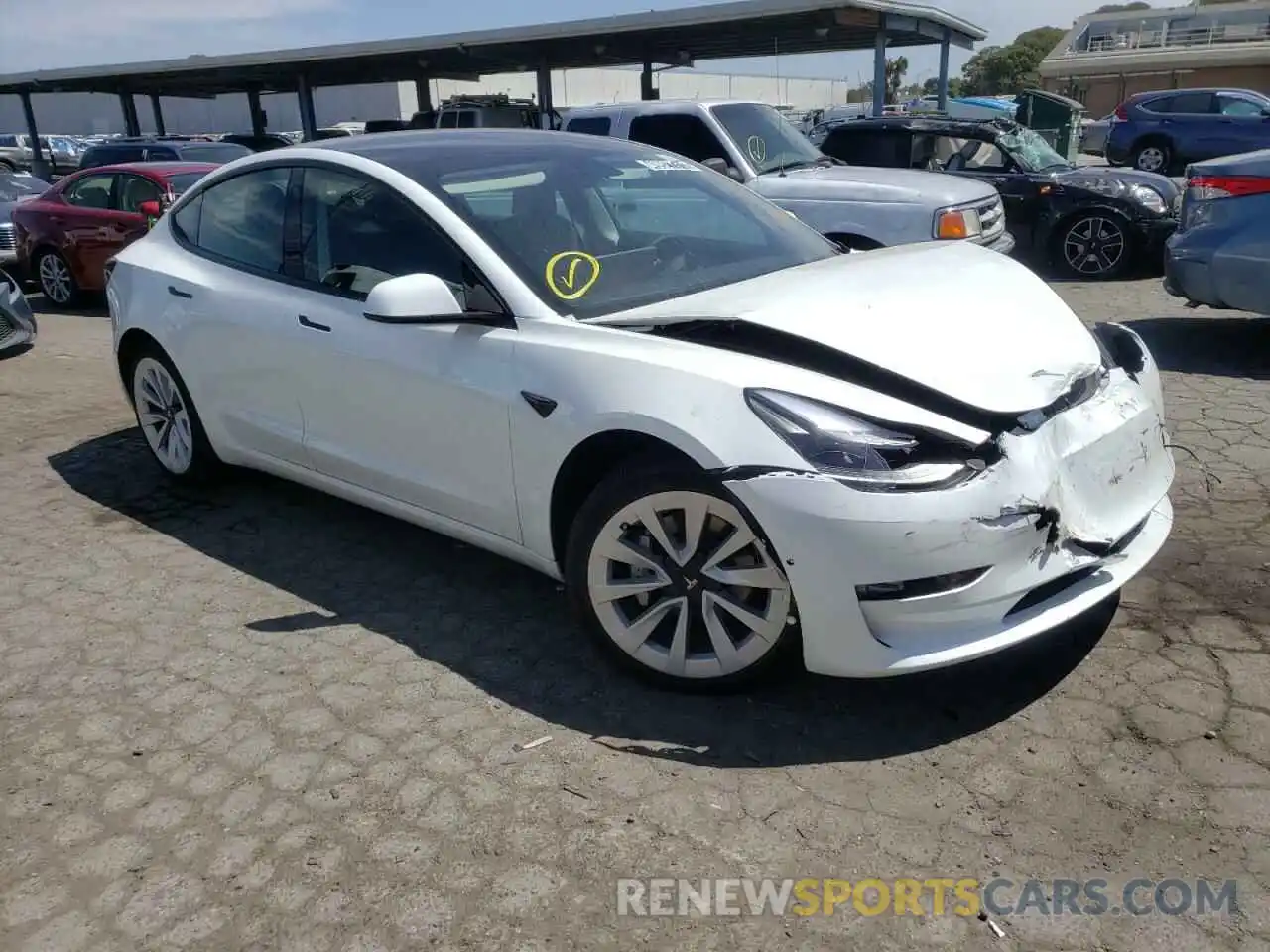 1 Photograph of a damaged car 5YJ3E1EA8NF188667 TESLA MODEL 3 2022