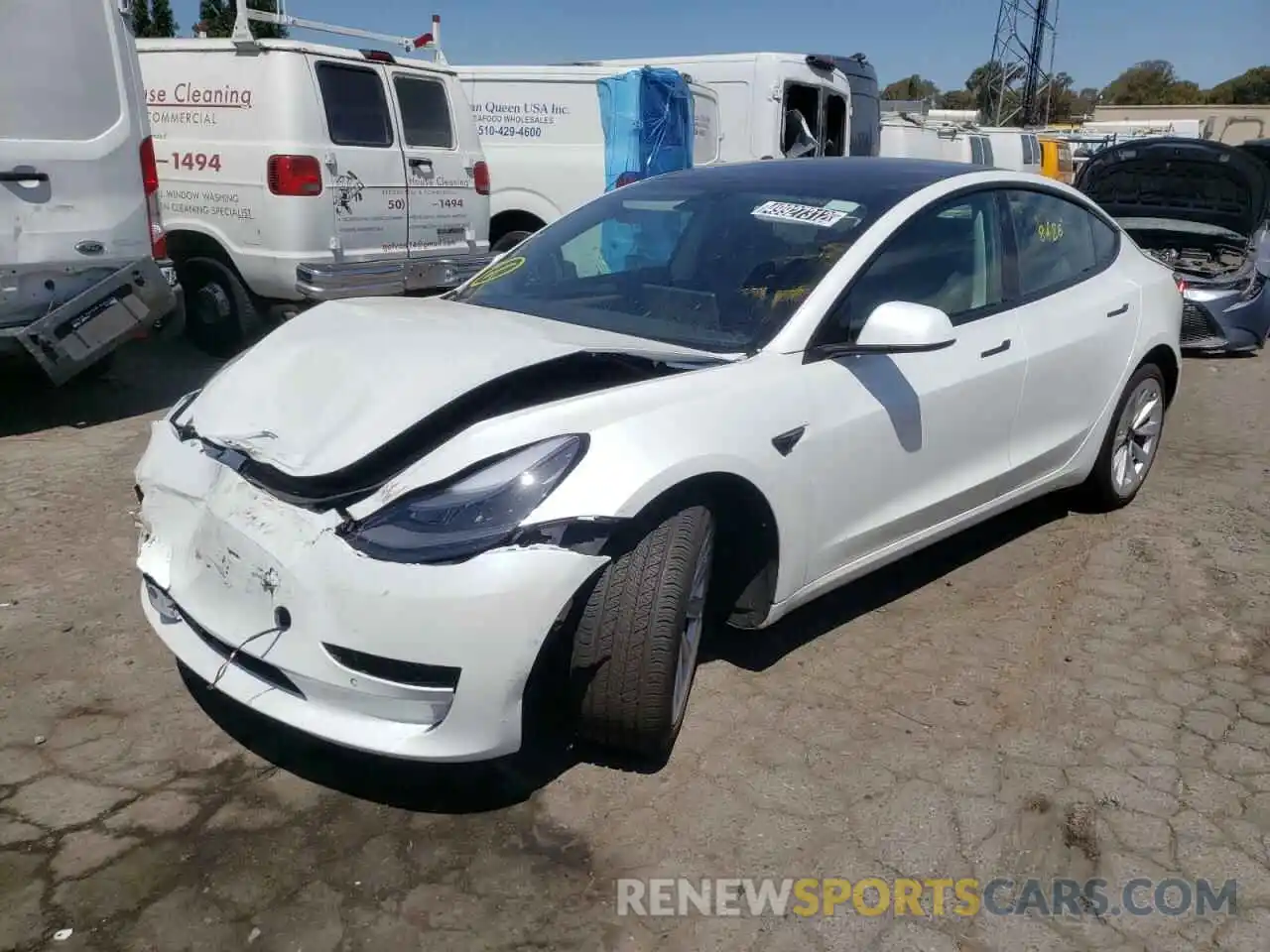 2 Photograph of a damaged car 5YJ3E1EA8NF188667 TESLA MODEL 3 2022