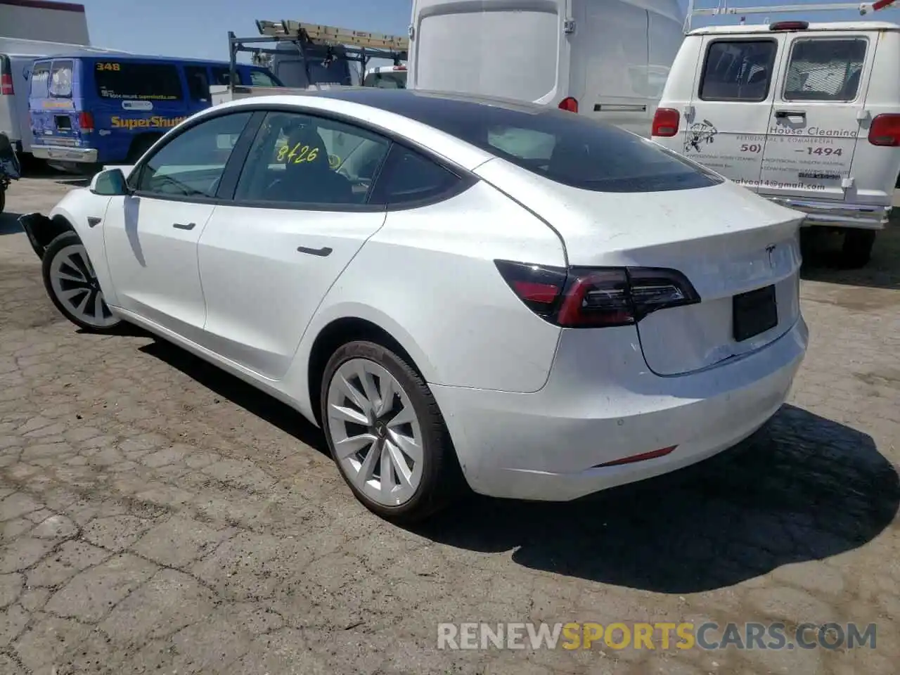 3 Photograph of a damaged car 5YJ3E1EA8NF188667 TESLA MODEL 3 2022