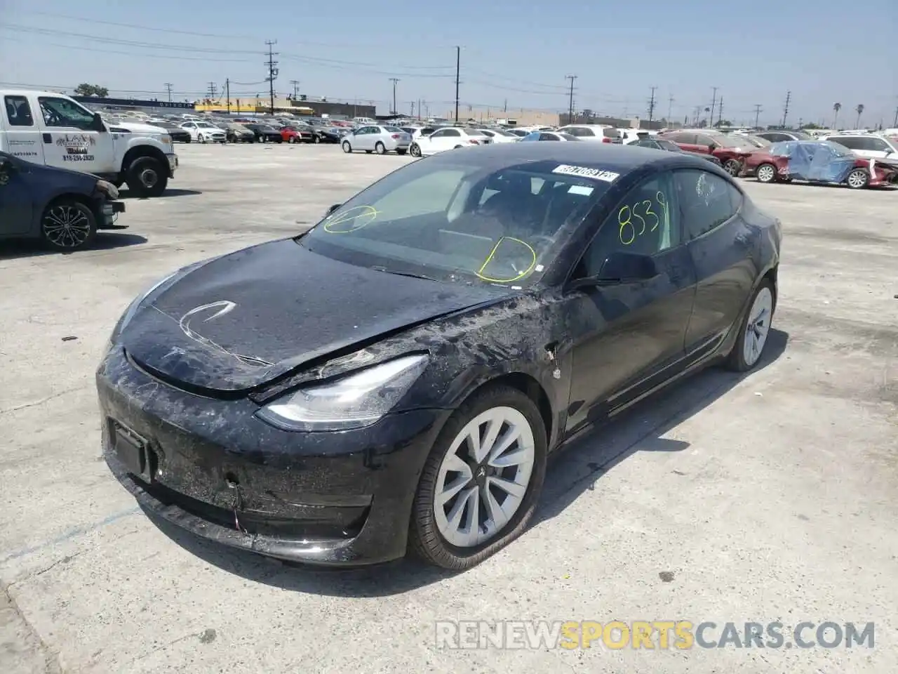 2 Photograph of a damaged car 5YJ3E1EA8NF190516 TESLA MODEL 3 2022