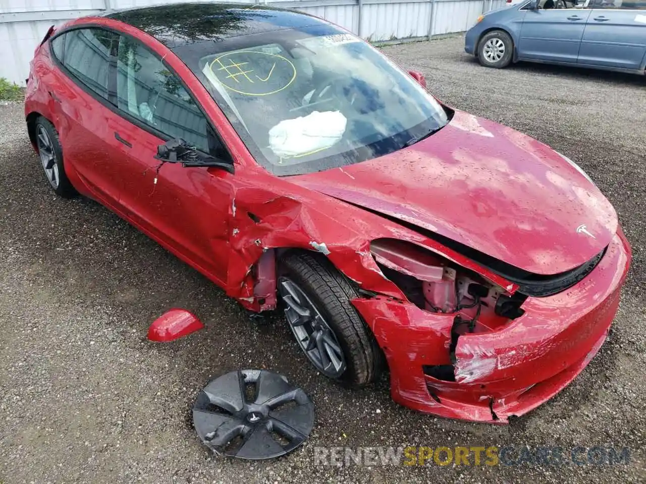 1 Photograph of a damaged car 5YJ3E1EA9NF167620 TESLA MODEL 3 2022