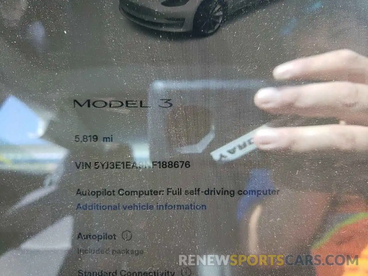 8 Фотография поврежденного автомобиля 5YJ3E1EA9NF188676 TESLA MODEL 3 2022