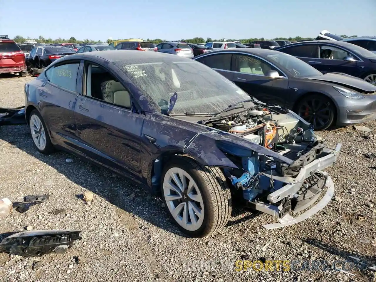 1 Photograph of a damaged car 5YJ3E1EA9NF192145 TESLA MODEL 3 2022