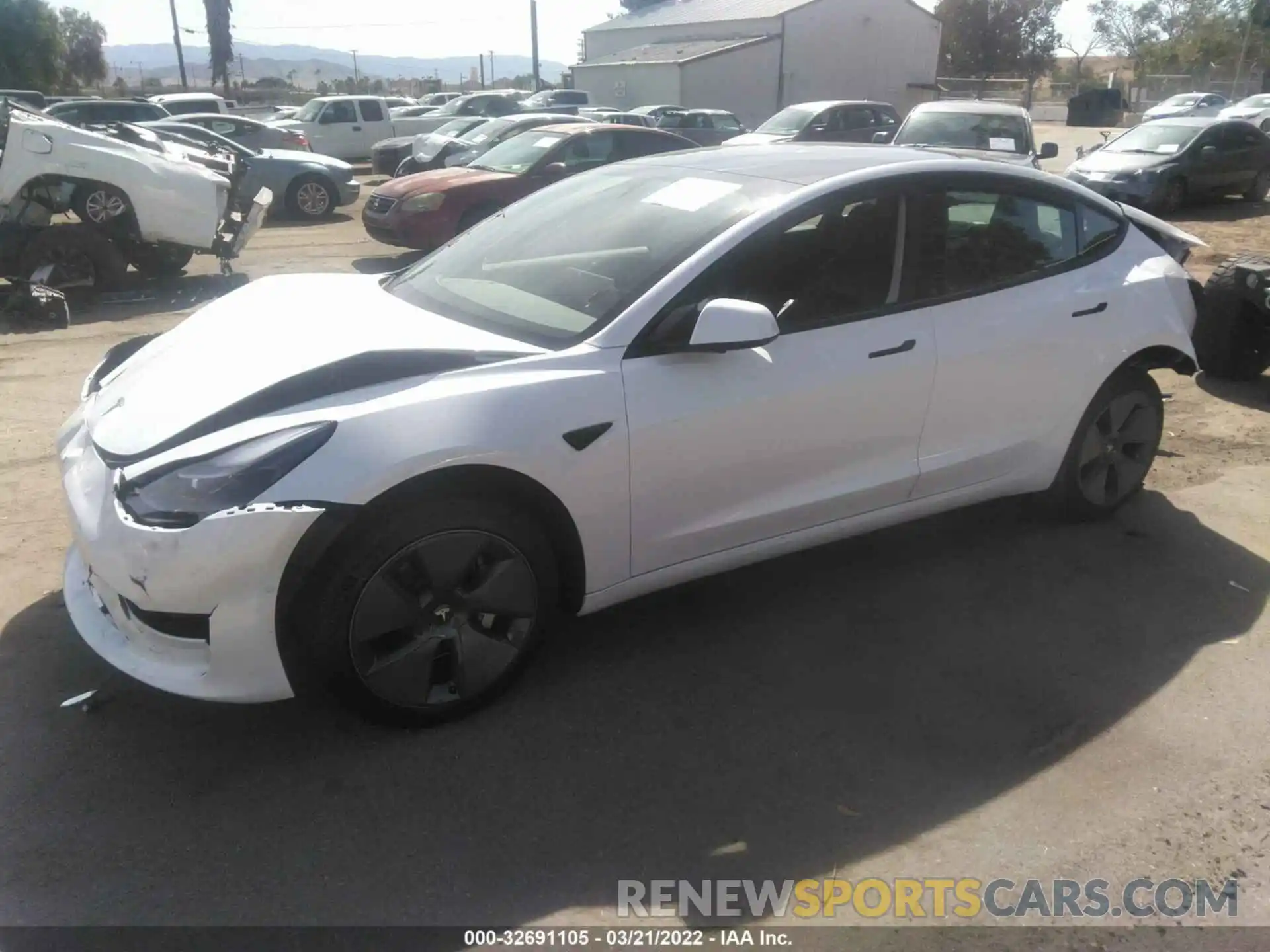 2 Photograph of a damaged car 5YJ3E1EA9NF201541 TESLA MODEL 3 2022