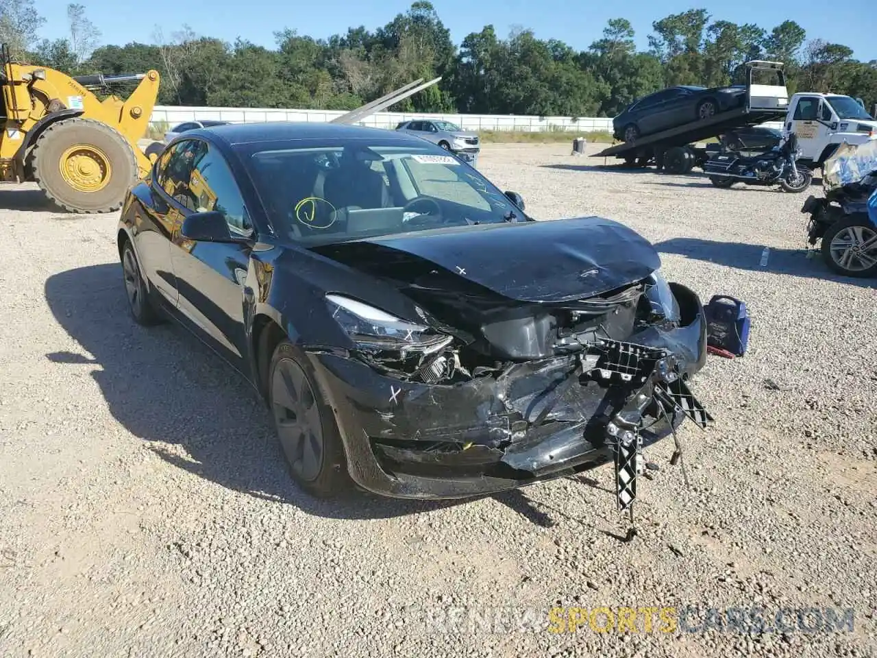 1 Photograph of a damaged car 5YJ3E1EA9NF307195 TESLA MODEL 3 2022