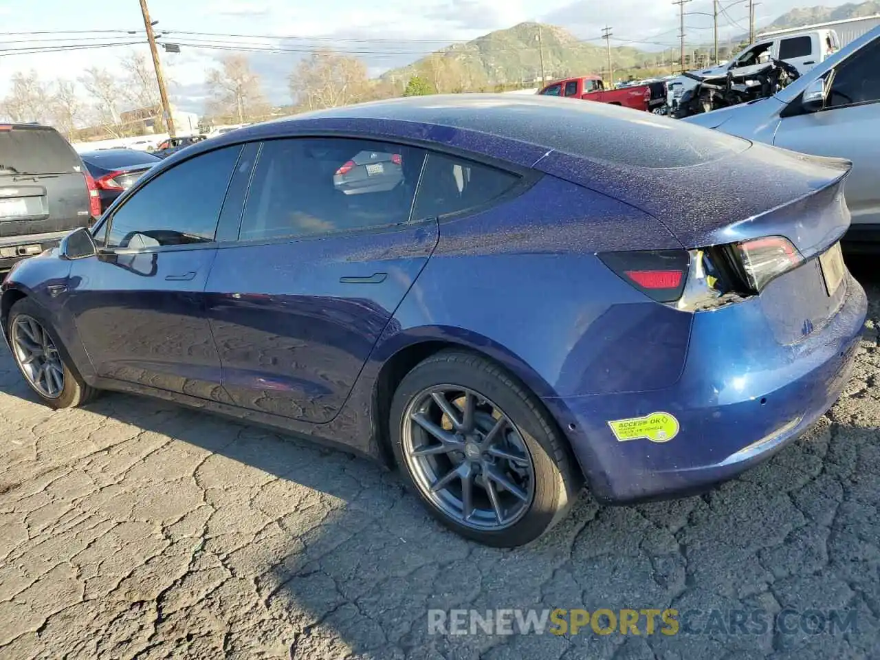 2 Photograph of a damaged car 5YJ3E1EA9NF373357 TESLA MODEL 3 2022