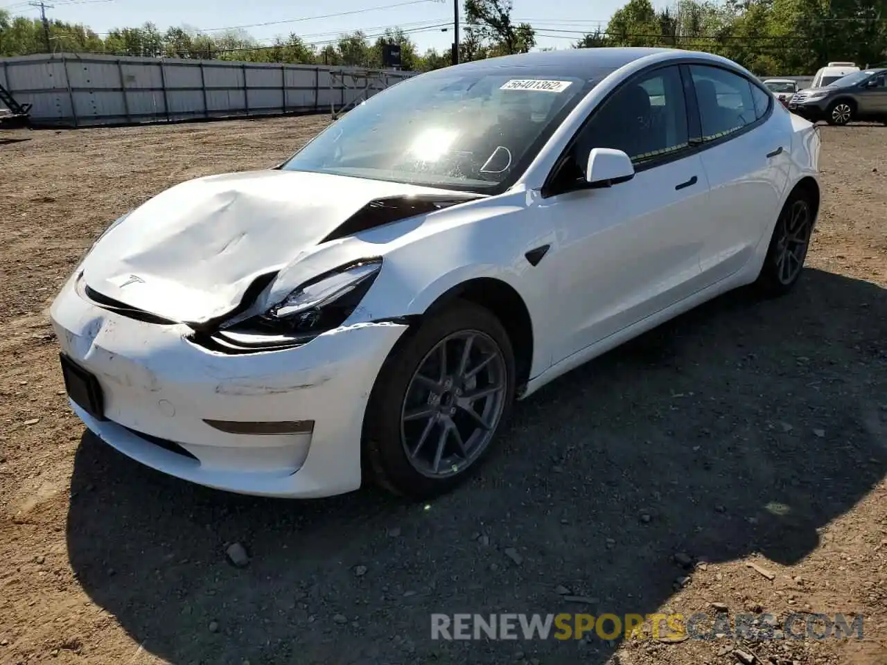 2 Photograph of a damaged car 5YJ3E1EAXNF102453 TESLA MODEL 3 2022