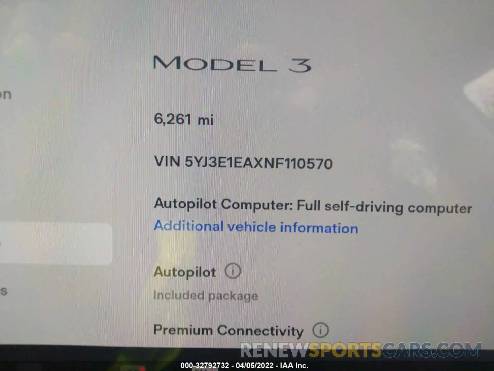 7 Photograph of a damaged car 5YJ3E1EAXNF110570 TESLA MODEL 3 2022