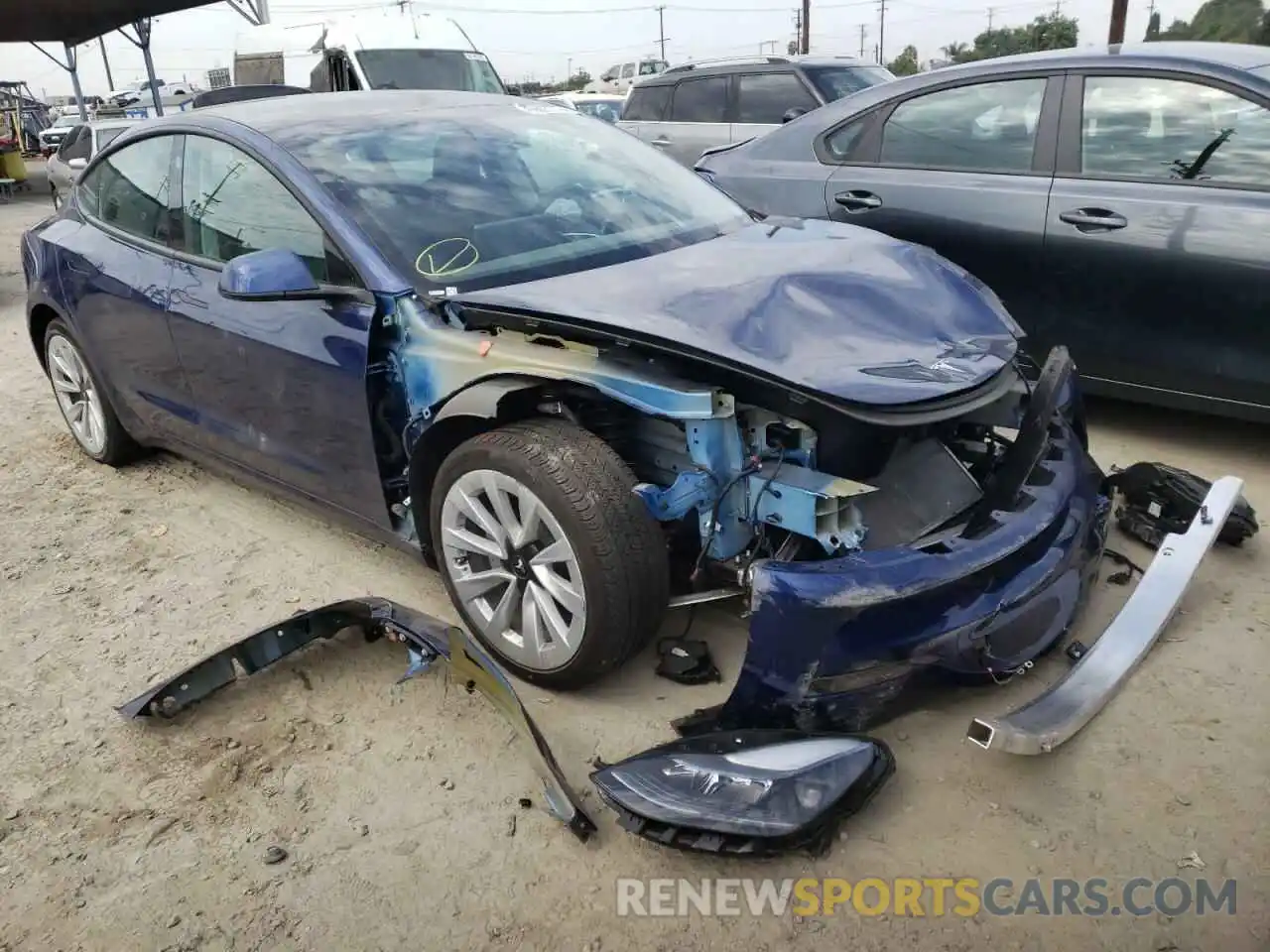 1 Photograph of a damaged car 5YJ3E1EAXNF143195 TESLA MODEL 3 2022