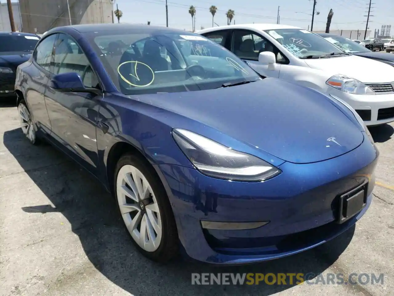 1 Photograph of a damaged car 5YJ3E1EAXNF143469 TESLA MODEL 3 2022