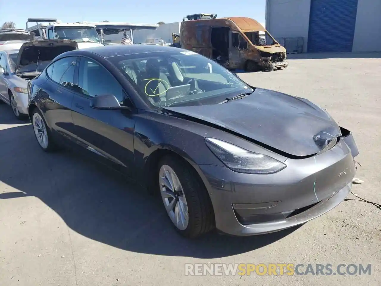 1 Photograph of a damaged car 5YJ3E1EAXNF143827 TESLA MODEL 3 2022