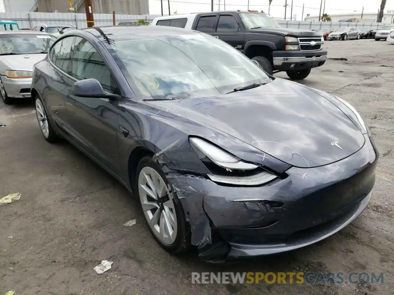 1 Photograph of a damaged car 5YJ3E1EAXNF144556 TESLA MODEL 3 2022