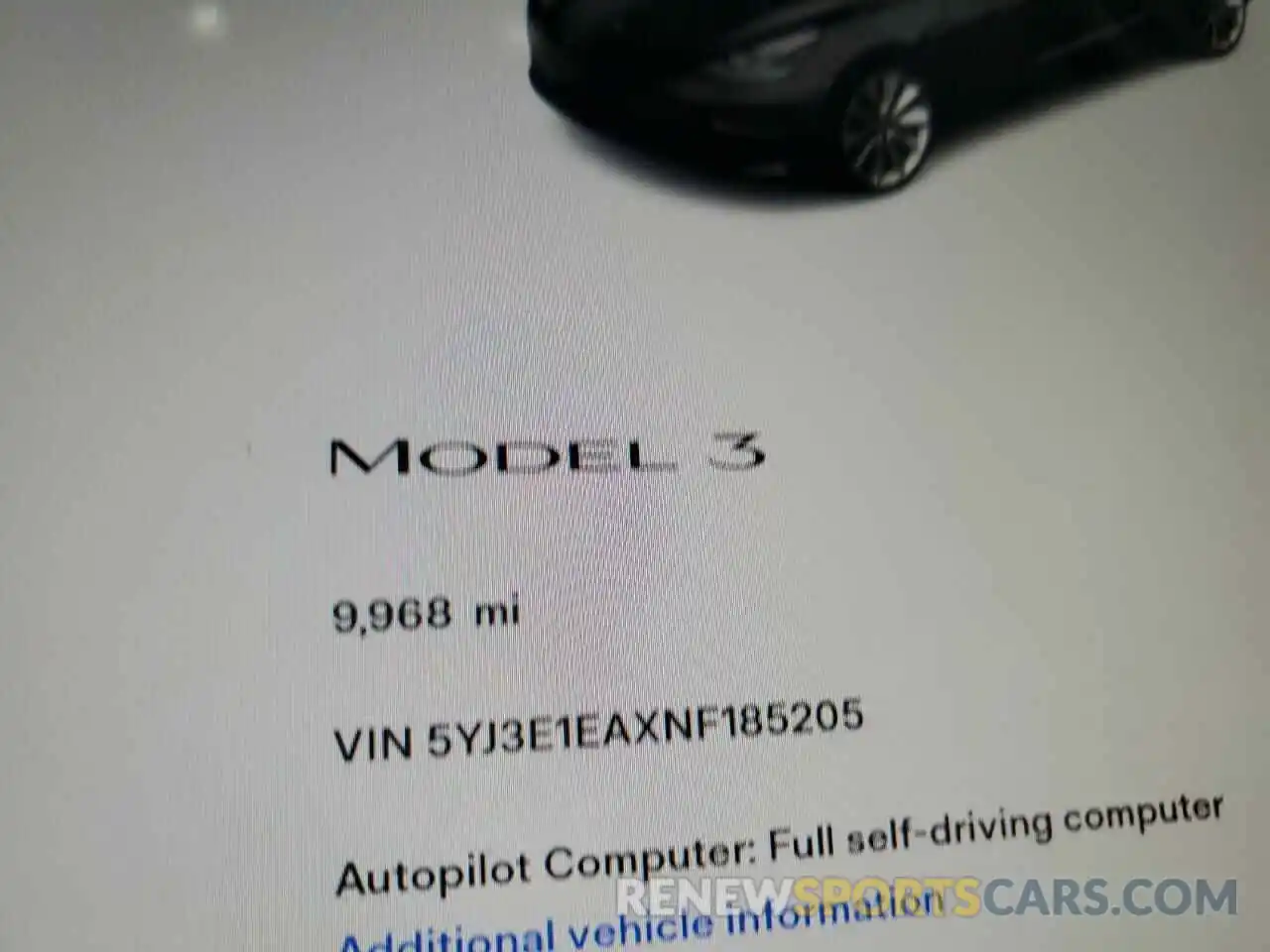 8 Photograph of a damaged car 5YJ3E1EAXNF185205 TESLA MODEL 3 2022