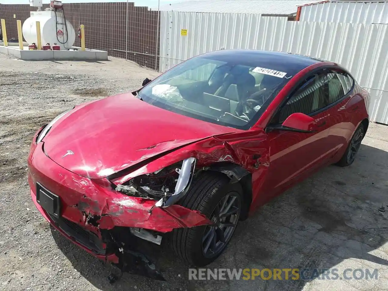 2 Photograph of a damaged car 5YJ3E1EAXNF191912 TESLA MODEL 3 2022