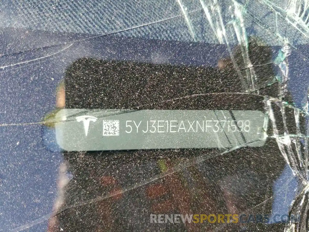 12 Photograph of a damaged car 5YJ3E1EAXNF371598 TESLA MODEL 3 2022