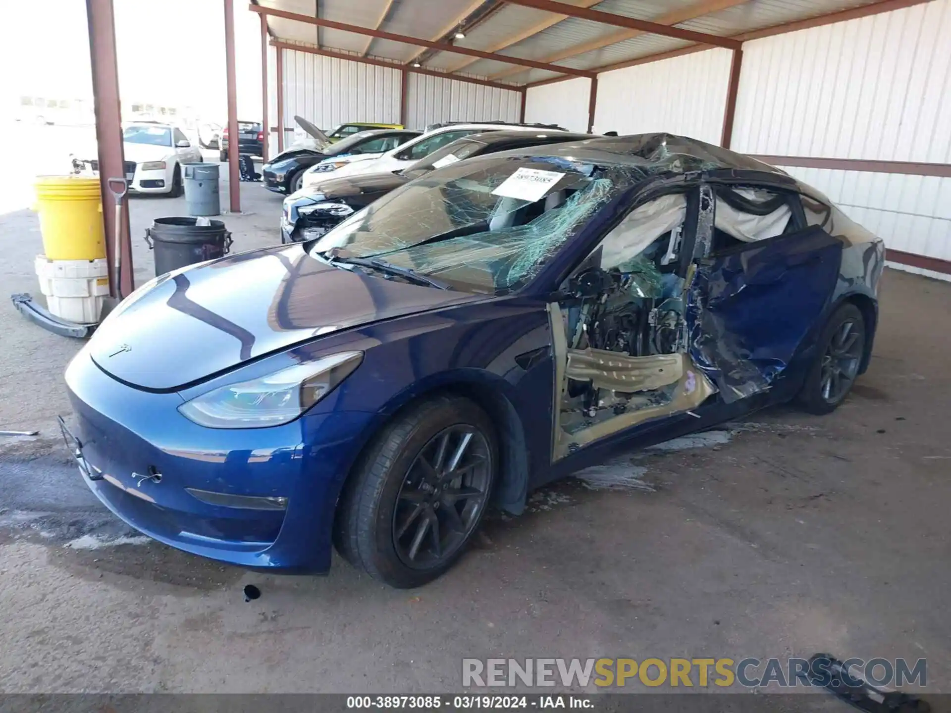 2 Photograph of a damaged car 5YJ3E1EB0NF109873 TESLA MODEL 3 2022