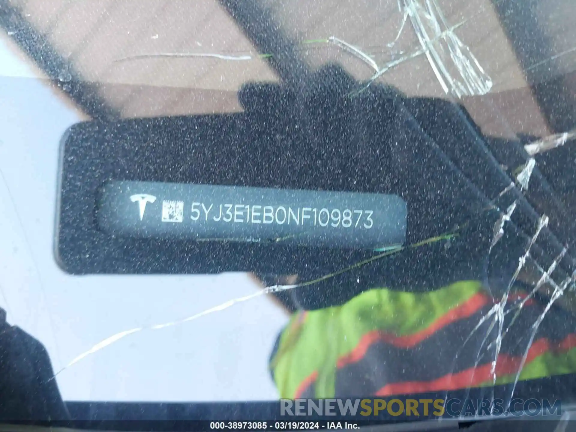 8 Photograph of a damaged car 5YJ3E1EB0NF109873 TESLA MODEL 3 2022