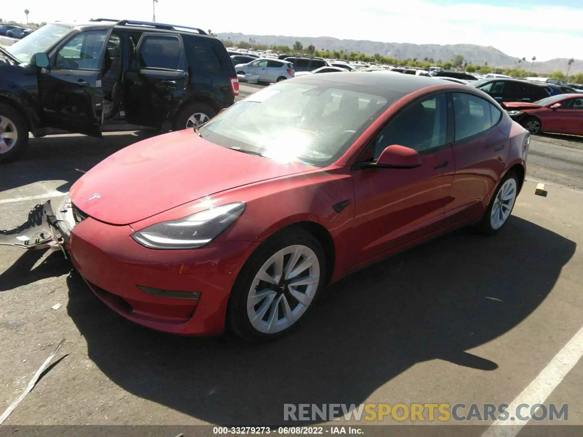 2 Photograph of a damaged car 5YJ3E1EB0NF122039 TESLA MODEL 3 2022