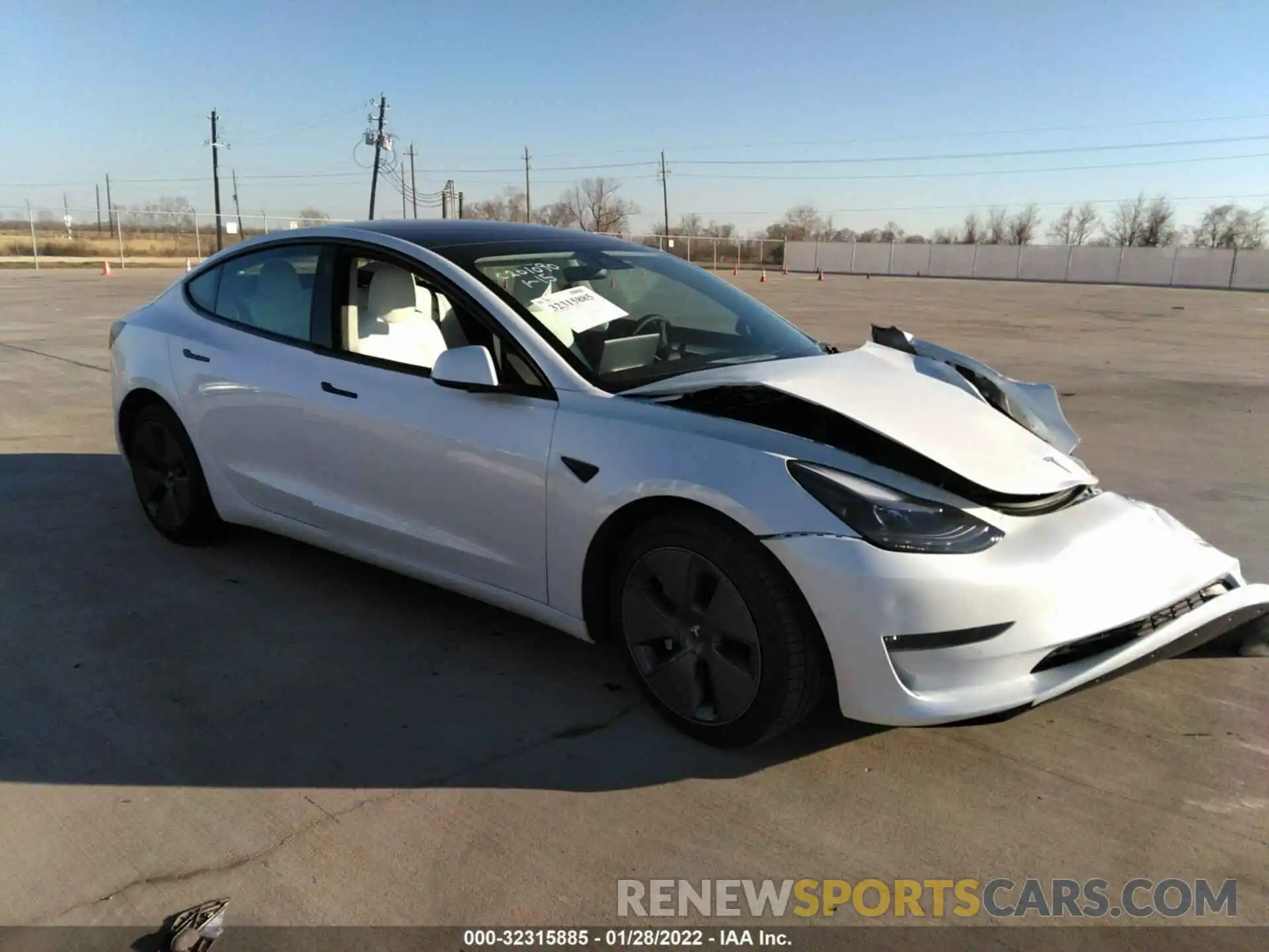 1 Фотография поврежденного автомобиля 5YJ3E1EB0NF127984 TESLA MODEL 3 2022